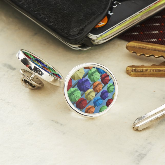 Colorful Protection Round Lapel Pin (In Situ)