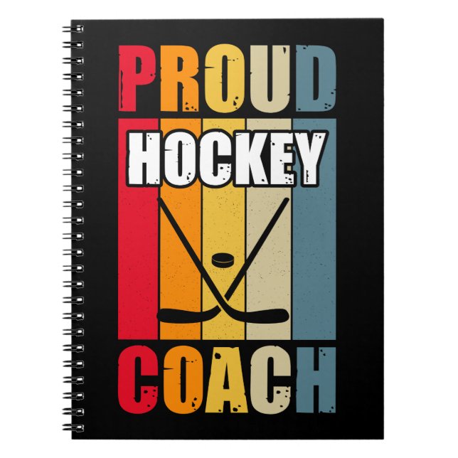 Colorful Proud Hockey Coach Notebook (Front)