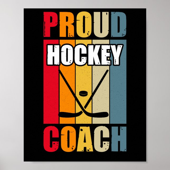 Colorful Proud Hockey Coach Poster (Front)