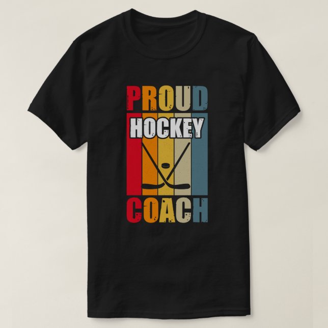 Colorful Proud Hockey Coach  T-Shirt (Design Front)