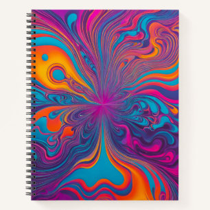 Colorful Psychedelia Airbrush Art Spiral Notebook