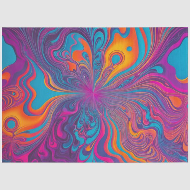 Colorful Psychedelia Airbrush Art Tissue Paper (Front)