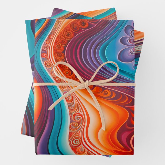 Colorful Psychedelia Art Wrapping Paper Sheets (Creator Uploaded)