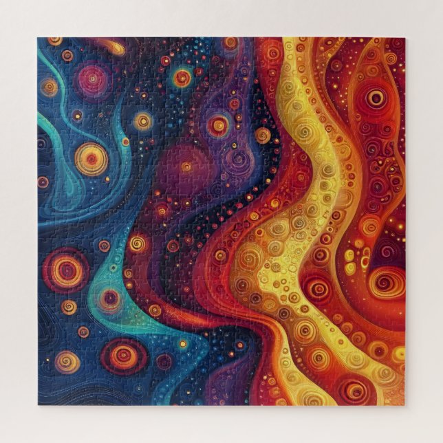 Colorful Psychedelic Abstract Art Jigsaw Puzzle (Vertical)