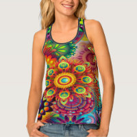 Colorful Psychedelic All-Over Women's Tank Top