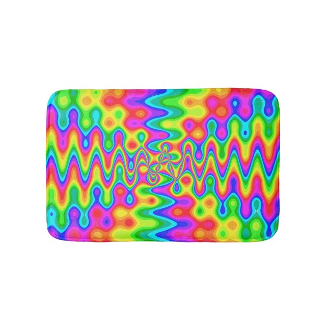 Colorful Psychedelic Art Bath Mat (Front)