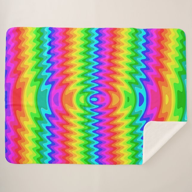Colorful Psychedelic Art Sherpa Fleece Blanket (Front (Horizontal))