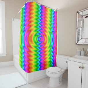 Colorful Psychedelic Art Shower Curtain