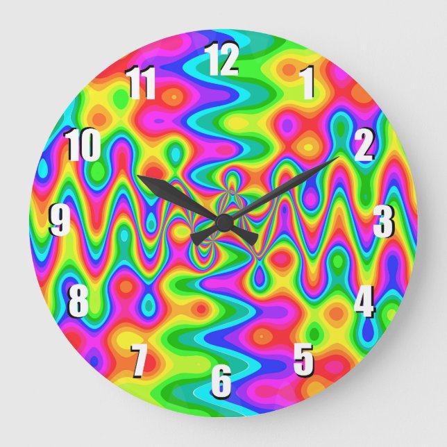 Colorful Psychedelic Art Wall Clock (Front)