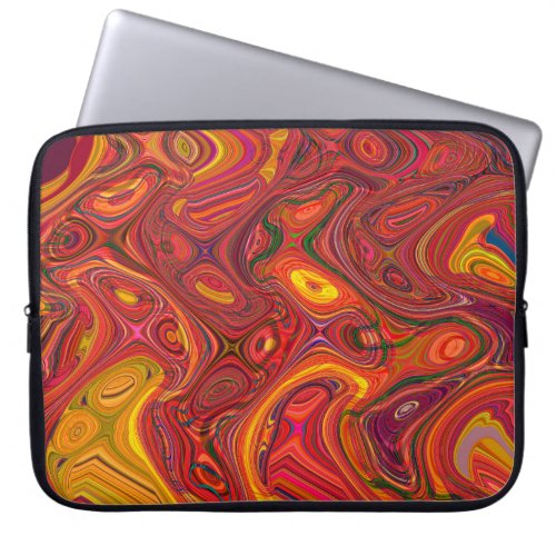 Colorful psychedelic background made of interweavi laptop sleeve