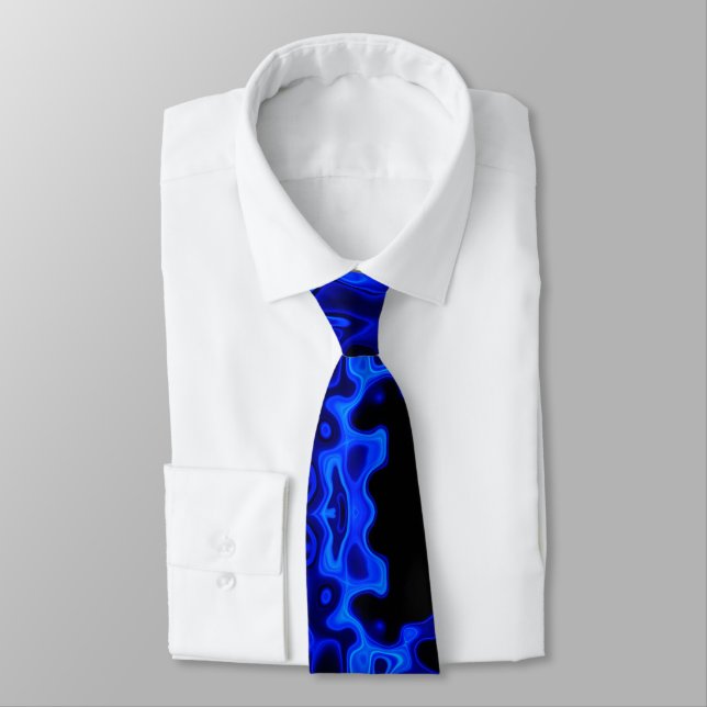 Colorful psychedelic Blue Tie (Tied)