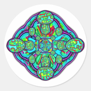 Colorful psychedelic bubble universe v2 classic round sticker