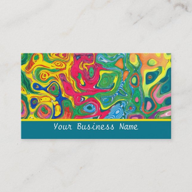 Colorful Psychedelic  Business Card (Front)