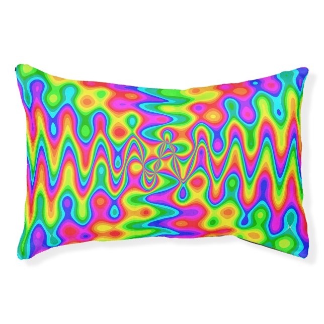 Colorful Psychedelic Dog Bed (Front)