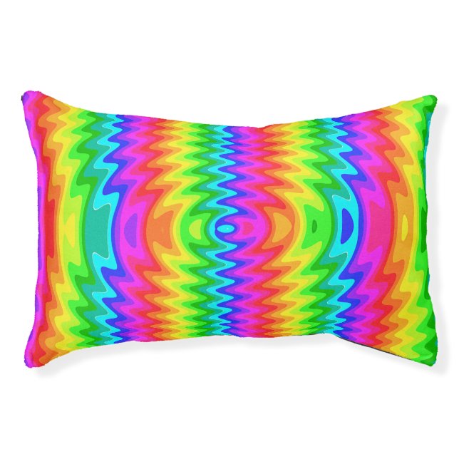 Colorful Psychedelic Dog Bed (Front)