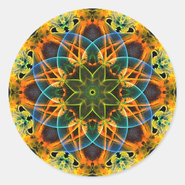 Colorful Psychedelic Dreamy Mandala Stickers (Front)