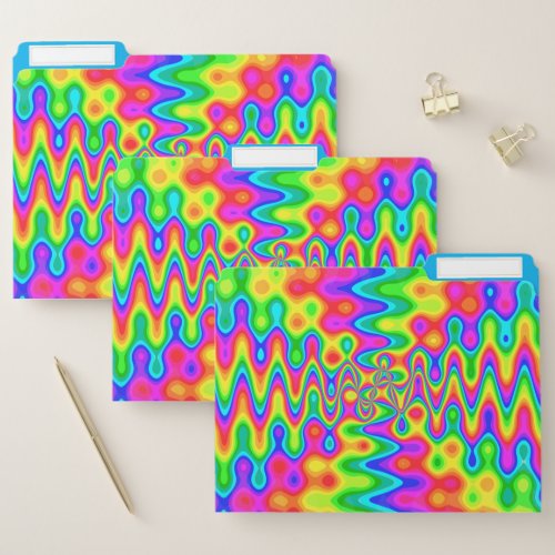 Colorful Psychedelic File Folders Set