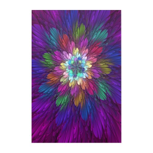 Colorful Psychedelic Flower Abstract Fractal Art