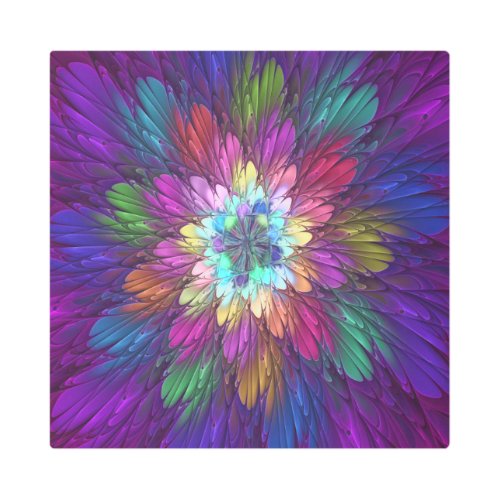 Colorful Psychedelic Flower Abstract Fractal Art