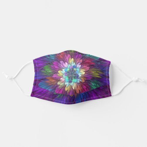 Colorful Psychedelic Flower Abstract Fractal Art Adult Cloth Face Mask