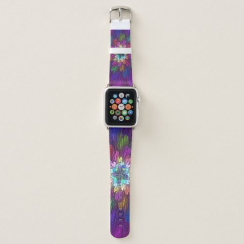 Colorful Psychedelic Flower Abstract Fractal Art Apple Watch Band