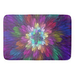 Colorful Psychedelic Flower Abstract Fractal Art Bath Mat at Zazzle