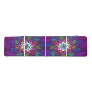 Colorful Psychedelic Flower Abstract Fractal Art Beer Pong Table