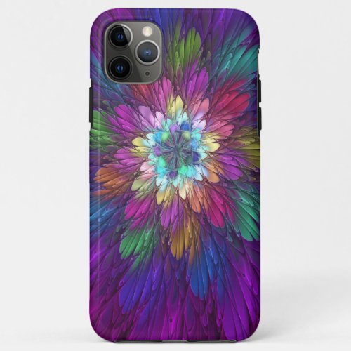 Colorful Psychedelic Flower Abstract Fractal Art iPhone 11 Pro Max Case