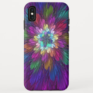 Colorful Psychedelic Flower Abstract Fractal Art iPhone XS Max Case
