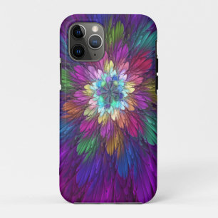 Colorful Psychedelic Flower Abstract Fractal Art iPhone 11 Pro Case
