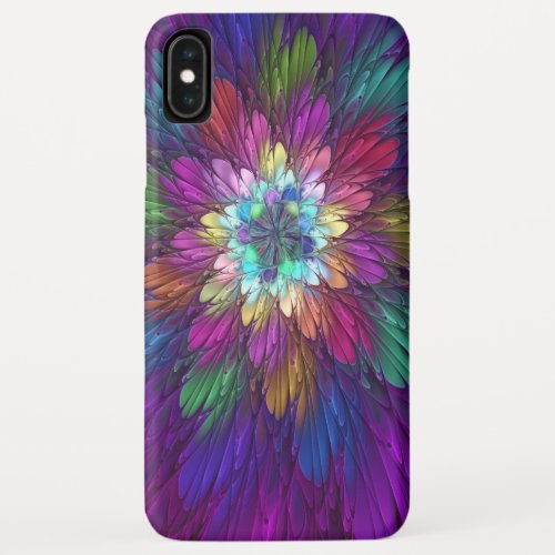 Colorful Psychedelic Flower Abstract Fractal Art iPhone XS Max Case