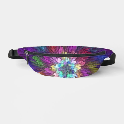 Colorful Psychedelic Flower Abstract Fractal Art Fanny Pack
