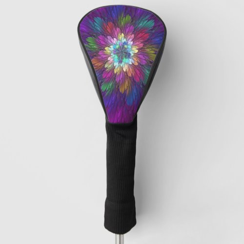 Colorful Psychedelic Flower Abstract Fractal Art Golf Head Cover