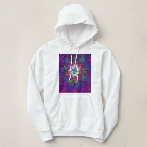 Colorful Psychedelic Flower Abstract Fractal Art Hoodie