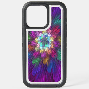 Colorful Psychedelic Flower Abstract Fractal Art iPhone 15 Pro Max Case