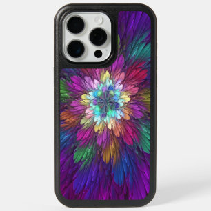 Colorful Psychedelic Flower Abstract Fractal Art iPhone 15 Pro Max Case