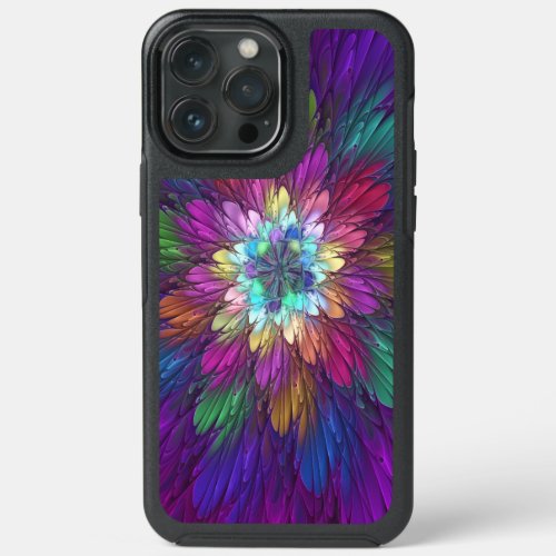 Colorful Psychedelic Flower Abstract Fractal Art iPhone 13 Pro Max Case