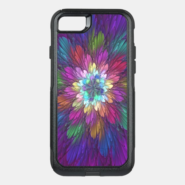 Colorful Psychedelic Flower Abstract Fractal Art Otterbox iPhone Case (Back)