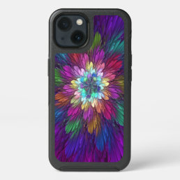 Colorful Psychedelic Flower Abstract Fractal Art iPhone 13 Case