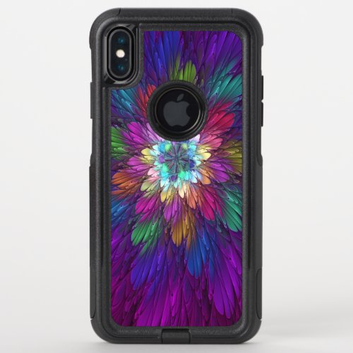 Colorful Psychedelic Flower Abstract Fractal Art OtterBox Commuter iPhone XS Max Case