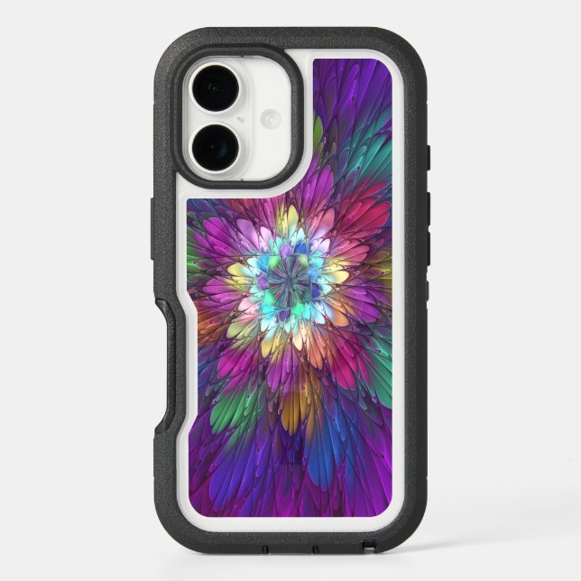 Colorful Psychedelic Flower Abstract Fractal Art Otterbox iPhone Case (Back)