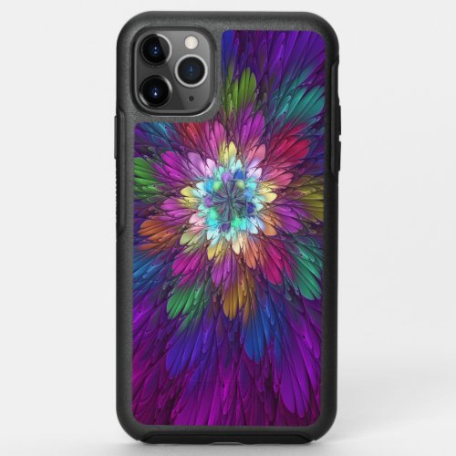 Colorful Psychedelic Flower Abstract Fractal Art OtterBox Symmetry iPhone 11 Pro Max Case
