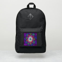 Colorful Psychedelic Flower Abstract Fractal Art Port Authority&#174; Backpack