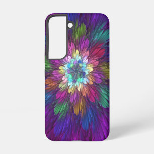 Colorful Psychedelic Flower Abstract Fractal Art Samsung Galaxy S22 Case