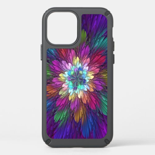 Colorful Psychedelic Flower Abstract Fractal Art Speck iPhone 12 Case