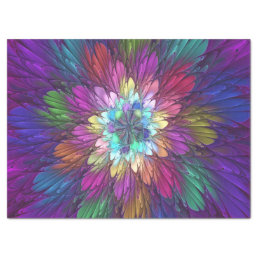 Colorful Psychedelic Flower Abstract Fractal Art Tissue Paper