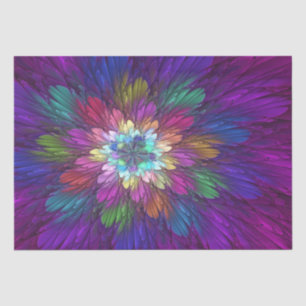 Colorful Psychedelic Flower Abstract Fractal Art Tissue Paper