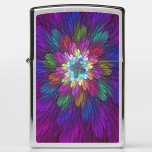 Colorful Psychedelic Flower Abstract Fractal Art Zippo Lighter