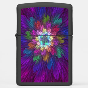 Colorful Psychedelic Flower Abstract Fractal Art Zippo Lighter