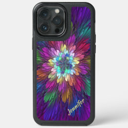 Colorful Psychedelic Flower Abstract Fractal Name iPhone 13 Pro Max Case